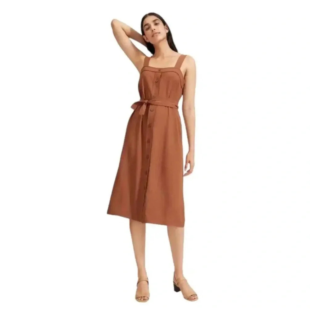 Everlane Japanese goweave picnic dress in teracotta Size: 4